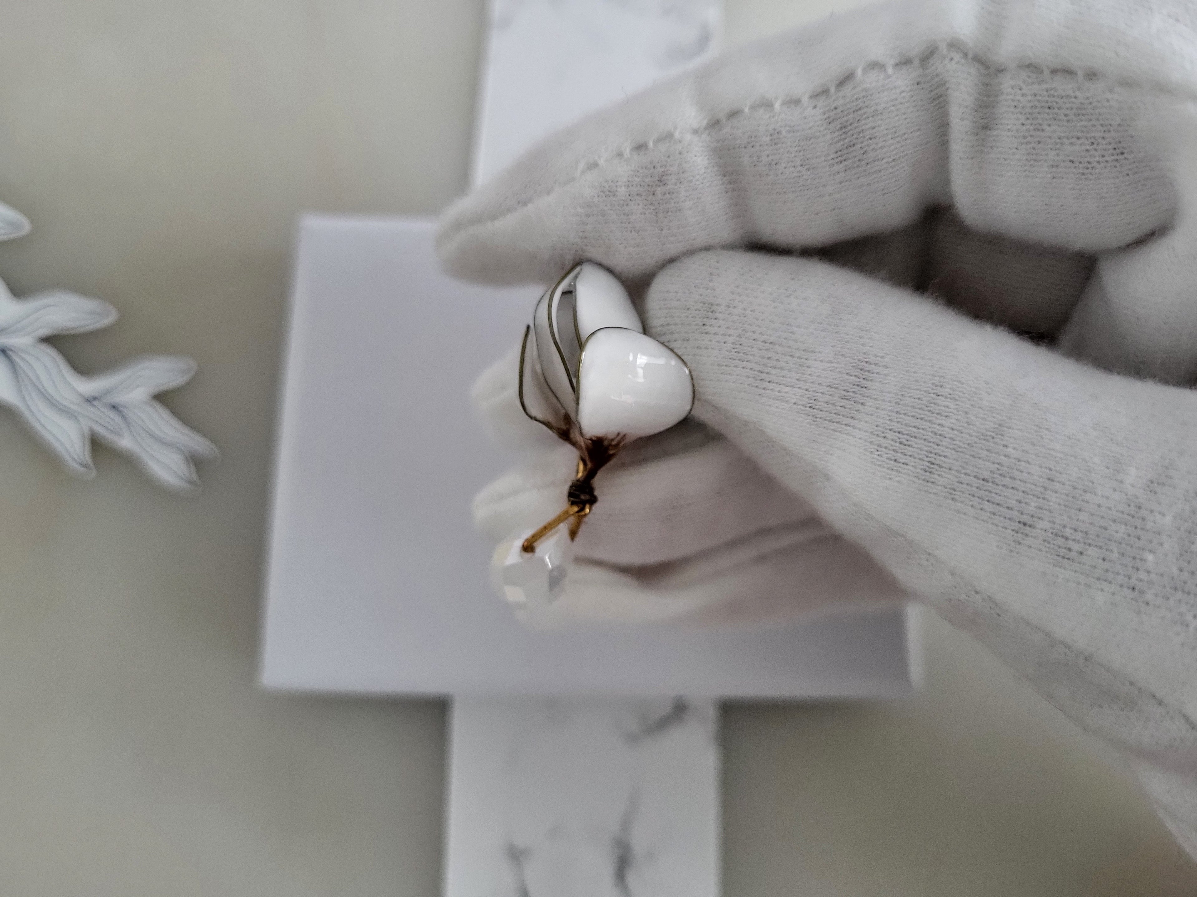 Magnolia earring, magnolia line art, Motherofthebridegift, white magnolie, Renaissance Faire Ren Faire Whimsical Quirky Mismatched Gold