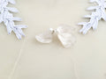 White Flower Earrings, Asymmetrical Silver Vein Jewelry, Mismatched Resin Petal Studs, Pearly Botanical Bridal Gift, Whimiscal Jewellery