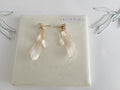 White Leaf Dangle Earrings, Pearl Resin Petal Studs, Whimsical Flower Drop Earrings, Dainty Fairycore Jewelry Design